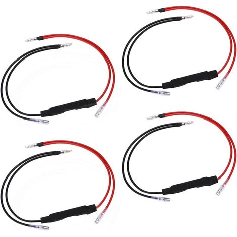 4 Pièces Moto LED Résistances de Charge Résistances de Puissance, contrôleur de flash d'erreur de correction de voyant de clignotant de LED de moto -10W 10Ω