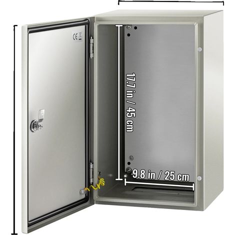 Caja de conexiones eléctricas, IP66 impermeable, con cerradura, 50 x 30 x 25 cm, XXL (1/2)