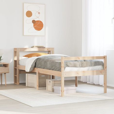 Seniorenbett mit Kopfteil 90x200 cm Massivholz Kiefer