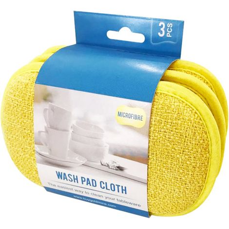 Lot de 3 Chiffons de Nettoyage en Microfibre pour Cuisine, Vaisselle - Double Face - pour Nettoyer Les Grils de Barbecue, Plats de Cuisson et poêles à Frire - 16 x 10 cm (1/5)