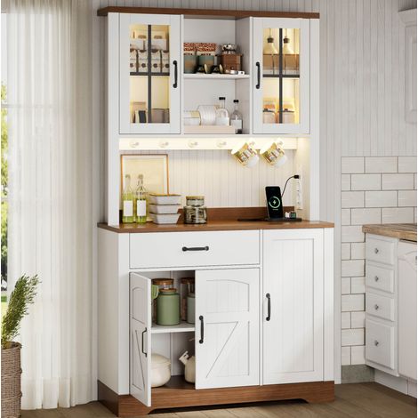 mobile credenza 105x40x185 con LED prese stile vintage OKMYHOME (1/5)