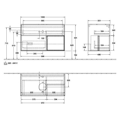 Villeroy & Boch G782HJPD Meuble sous-lavabo Finion G78