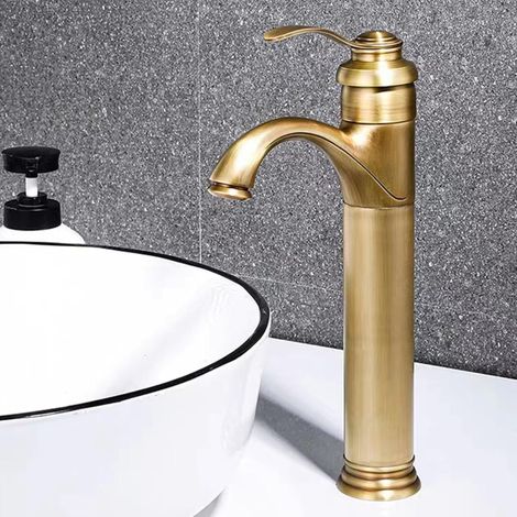 Robinet pour vasque cuivre eau chaude/froide pour vasque (1/5)