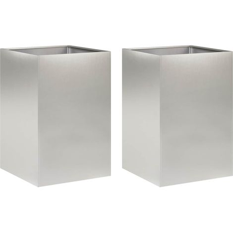 Maison Exclusive - Cache-pot de jardin 2 pc Argenté 50 x 50 x 75 cm (1/5)