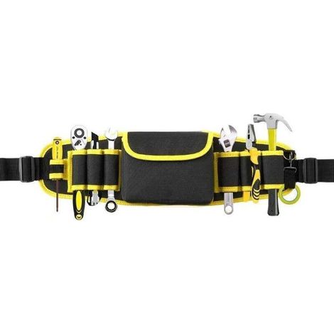 Professional Tool Bag, Adjustable Tool Holder Belt Bag, Tool Bag Pouch, Electrician Tool Belt, Tool Pouch Organizer, Garden Belt Bag(Yellow) (1/5)