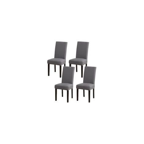 Lot de 4 housses de chaise extensibles grises, amovibles et lavables, protection universelle (1/5)