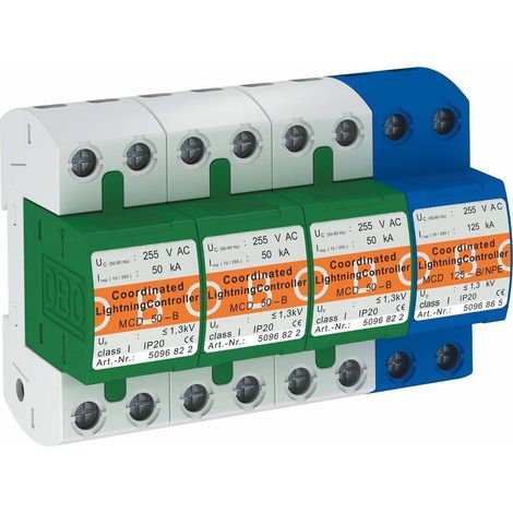 OBO Bettermann CoordinatedLightningController Set pour réseaux TT et TNS 255V, 5096879 (1/2)