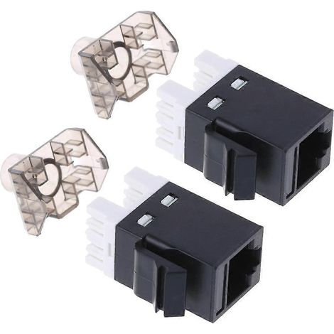 2 Stück UTP CAT6 Netzwerkmodul RJ45 Stecker Kabeladapter Keystone-Buchse