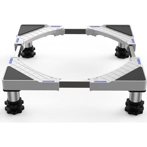 Socle réglable pour lave-linge, sèche-linge et congélateur, supporte une charge de 350 kg, largeur réglable de 44,5 à 67 cm, hauteur réglable de 13 à 17 cm, blanc (1/5)