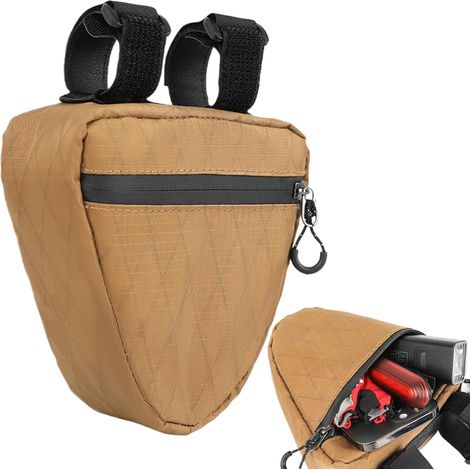 Fahrradtasche, wasserdichte Aufbewahrungstasche aus Nylon mit seitlichem Reißverschluss, geeignet für Fahrradzubehör, Rennrad-Ausrüstung und Mountainbikes. (1/3)