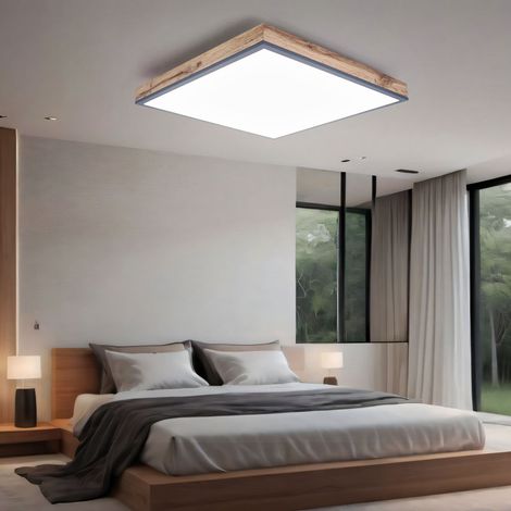 Lampada da soffitto lampada di design lampada da soffitto lampada da soggiorno lampada da cucina, effetto legno bianco opalino grafite, 1x LED 12 watt 750 lumen bianco caldo, AxLxP 6x30x30 cm