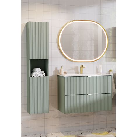 Badmöbel Set 3-teilig mit 80cm Waschtisch, grün, NEWPORT-56-GREEN (1/5)