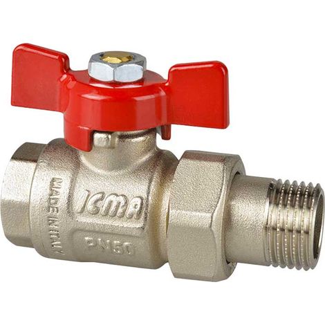 VALVOLA A SFERA M/F A PASSAGGIO TOTALE CON BOCCHETTONE E FARFALLA IN ALLUMINIO ICMA 1/2"" - PN50