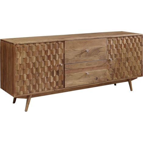 MOSAYK 100 credenza in legno di Acacia - laccato / naturale 180x42x75