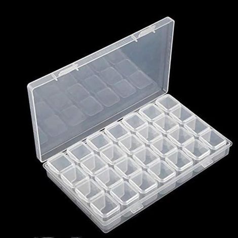 Scatola portaoggetti - 28 scomparti - plastica PP - 2 pezzi (1/4)