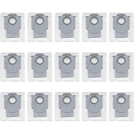 Lot de 15 sacs à poussière compatibles avec les aspirateurs et serpillères Roborock Q10 S5+ / Q10 S5 / Q10 X5+ / Q10 X5 des pièces de (1/4)