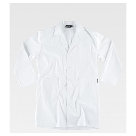 Bata de servicios con cierre de botones hipoalergénica WORKTEAM B7111 60 Blanco
