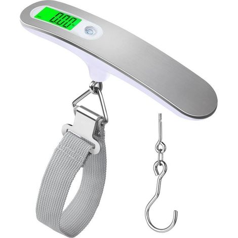 Balance de valise portable Balance numérique électronique de poche 50Kg Balance numérique suspendue pour voyage avec crochet (blanc) (1/5)