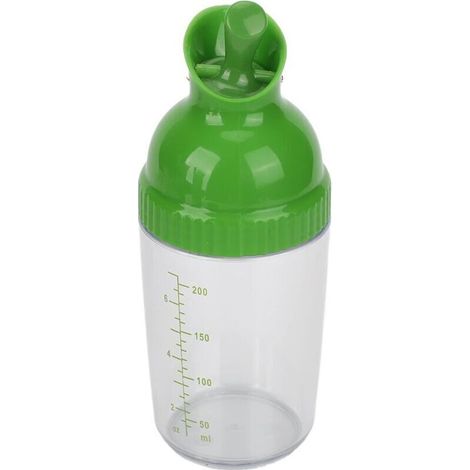 Leakproof 200ml salad dressing shaker made of durable plastic – green, drip-free, ideal for French cuisine (1/4)