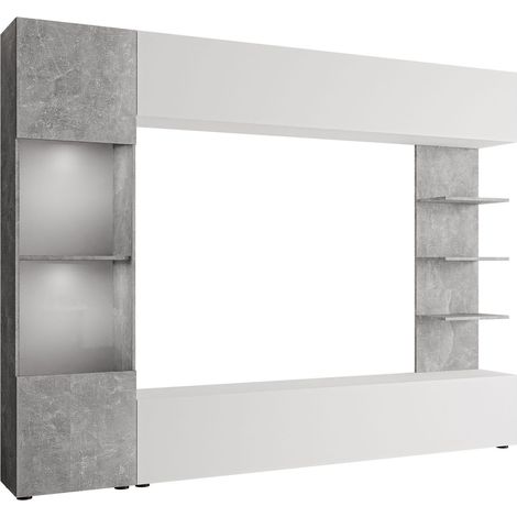 Conjunto de salón Comfivo Animus, Blanco + Hormigón