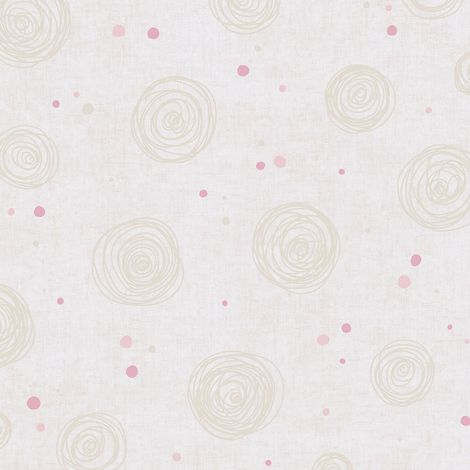 Children wallpaper wall Profhome 771393 non-woven wallpaper smooth with graphical pattern matt cream beige pink 5,33 m2