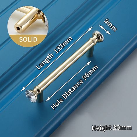 (Ensemble de 2 pièces) Boutons et poignées de meuble en cristal, adaptés aux boîtes à chaussures, aux portes d'armoire et aux tiroirs.