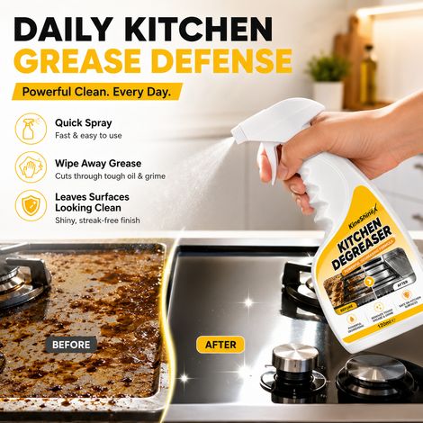 KineShineX Kitchen Degreaser is safe for multiple surfaces and suitable for stovetops, range hoods, tiles, and cookware. (1/5)