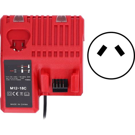 Chargeur de batterie au lithium 100‑240V pour perceuses Milwaukee M12 M14 M18, entretien automatique, prise AU, maintien de charge intelligent (1/5)