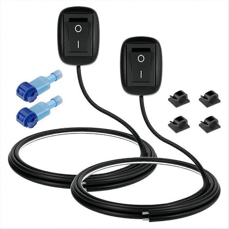 Lot de 2 interrupteurs à bouton-poussoir SPST en forme de goutte d'eau, 12-220 V/10 A, marche/arrêt, pour phares antibrouillard et barres lumineuses LED. (1/5)