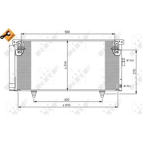 Condenseur, climatisation NRF 35868 SUBARU 73210AG000 73210AG01A 9895577800