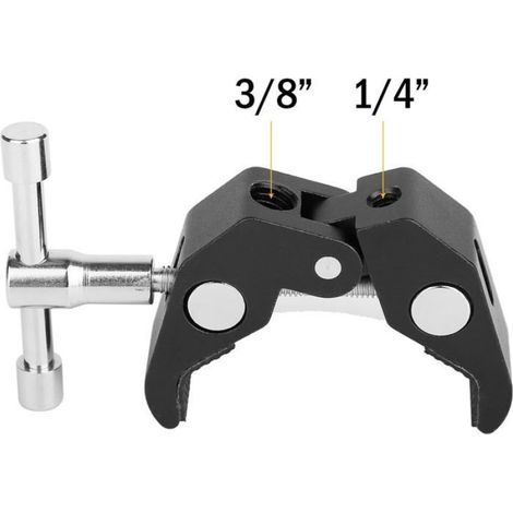 Super Clamp - Pince Universelle - Pour Tubes de 15 mm et Barres Transversales - Filetage 1/4 Pouces et 3/8 Pouces - 2 Pièces