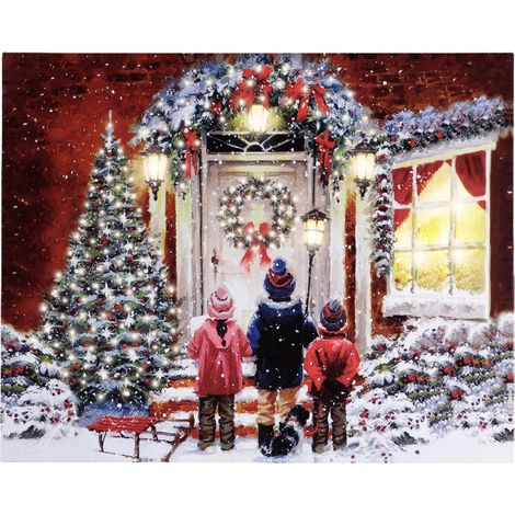 Quadro con LED luminosi a luce calda decorazione natalizia, dipinto da 48 cm (1/2)