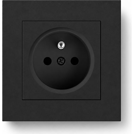 Prise française encastrable 80 mm 16A noir