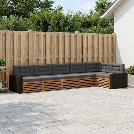 vidaXL Outdoor-Sofagarnitur 6 pcs Natur und Anthrazit (1/5)