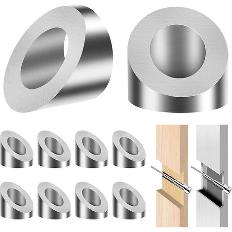 Rondelles biseautées à 33° de 9 mm, pour kit de quincaillerie de garde-corps à câbles de 8 mm, argent (1/5)