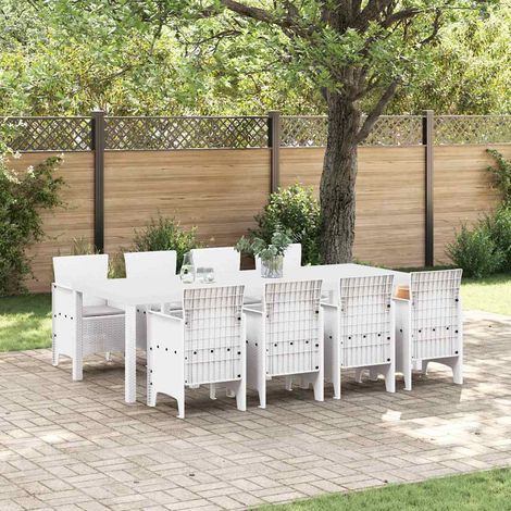 Conjunto de Comedor de Jardín 9 uds. Gris Claro Polipropileno vidaXL (1/5)