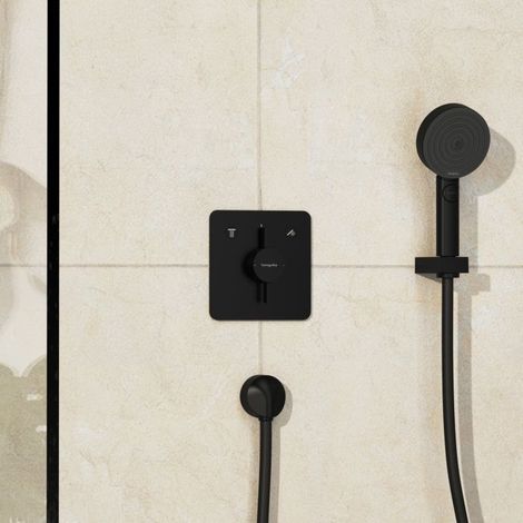 Hansgrohe DuoTurn Q - Unterputzarmatur für 2 Verbraucher, schwarz matt 75414670