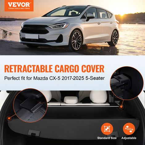 Cache-Bagages Rétractable Compatible avec Mazda CX-5 2017-2024, Couverture de Coffre de Voiture Étanche Améliorée, Couvre-Coffre Ar… (1/5)