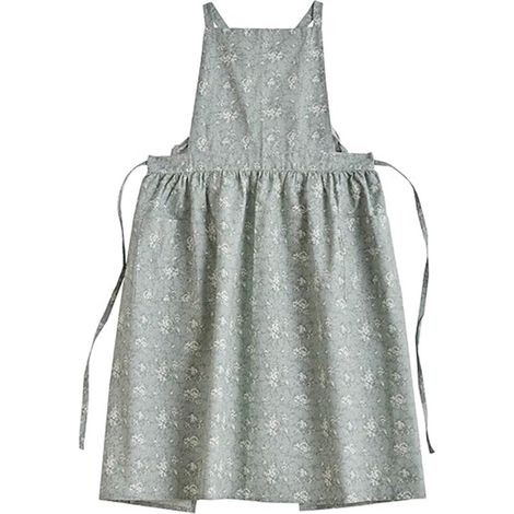 Grembiule in stile artistico, grembiule da cucina, grembiule da donna, grembiule da giardino, grembiule di cotone, regolabile, con tasche per cucinare, cuocere al forno, grigliare, (1/5)