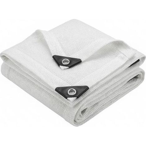 Vela ombra con anelli di 3 x 3 m, maglia parasole 50% di protezione UV, una tela di fresco per un giardino, una terrazza all'aperto, bianco (1/5)