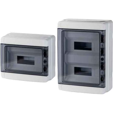 CENTRALINO DA PARETE PER CARTONGESSO C/PORTELLO IP65 4 Moduli - 143x210x103 mm - Grigio