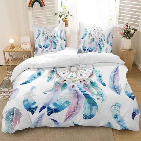 Housse de Couette - Capteur de Rêves - 200x200cm - Microfibre - 2 Taies d'Oreiller - Lavable en Machine (1/4)