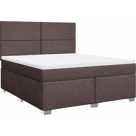 Maison Exclusive - Giroletto a Molle con Materasso Marrone Scuro 180x200cm Tessuto