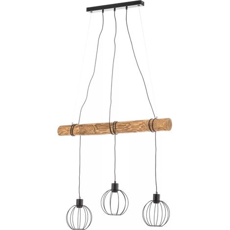 [GEBRAUCHT] B-Ware Euluna Hängeleuchte Karou Deckenlampe Pendelleuchte Lampe Leuchte Holz 3-flm E27 (1/2)