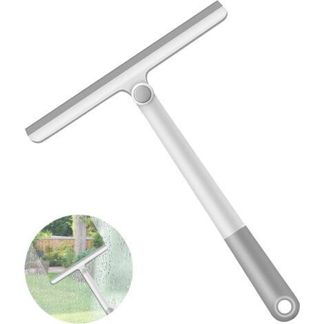 Raclette de Douche, Rotatif à 360 ° Poignée Allongée Raclette en Silicone Polyvalenteavec pour Douche, Salle de Bain, Miroir, Nettoyage en Verre, Carrelage, Les Fenêtres(Gris) (1/5)