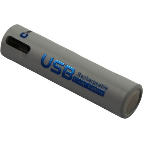 Pile AAA avec Port de Charge USB-C Li-ion 1.5V 600mAh 0.9Wh Rechargeable Blanc