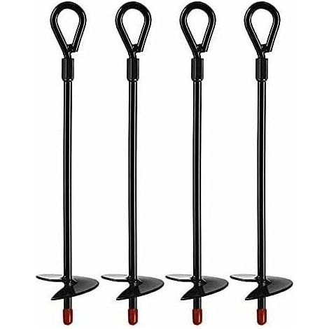 Ancres au Sol, ancrages de terre robustes pour Tarières de 5 Pouces, Ancrage au sol Ensembles pour tentes, auvents, abris, Trampolines et balançoires (4 pcs) (1/5)