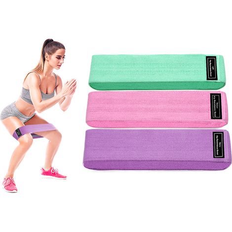 Kit de 5 bandes de résistance en tissu pour entraînement physique, exercices et renforcement musculaire, accessoire de fitness pour sport à domicile et musculation (1/5)