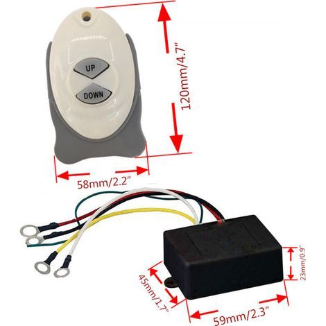 Interrupteur à double commande pour guindeau, interrupteur de commande sans fil à distance, un récepteur, deux émetteurs, accessoires électriques pour yachts et bateaux (1/3)
