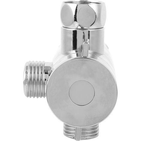 Raccord de Douche G1/2 à 3 Voies avec Support de Pommeau - Chrome ABS Professionnel (Type 1) (1/5)